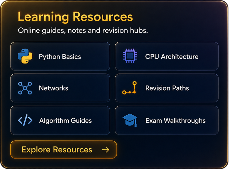 Learning Resources — online guides, notes and revision hubs